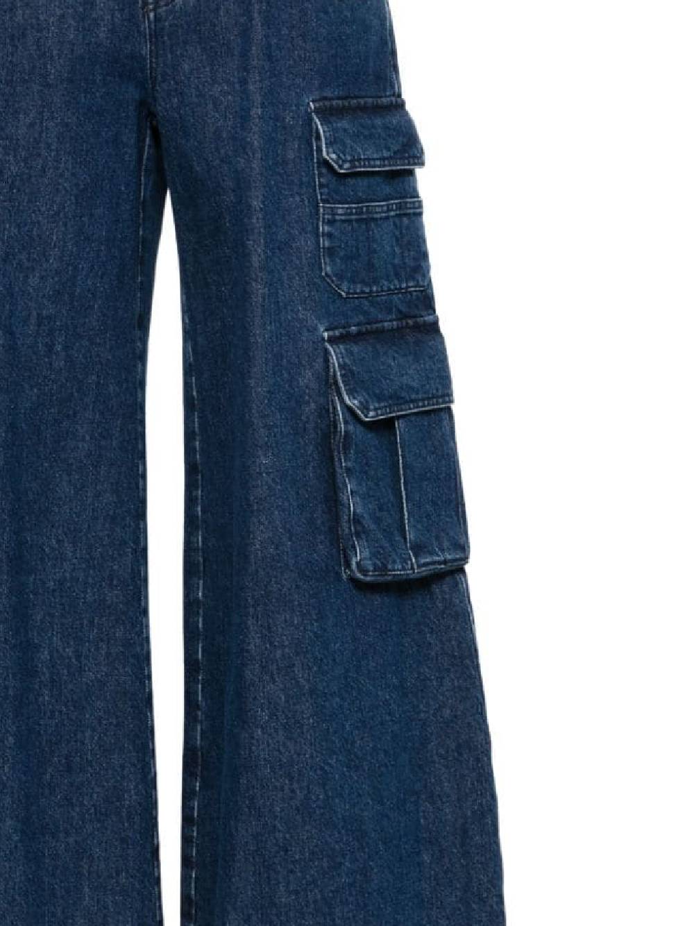 Off White OWYB019F24DEN001 Woman Deep blue Trousers - Zuklat