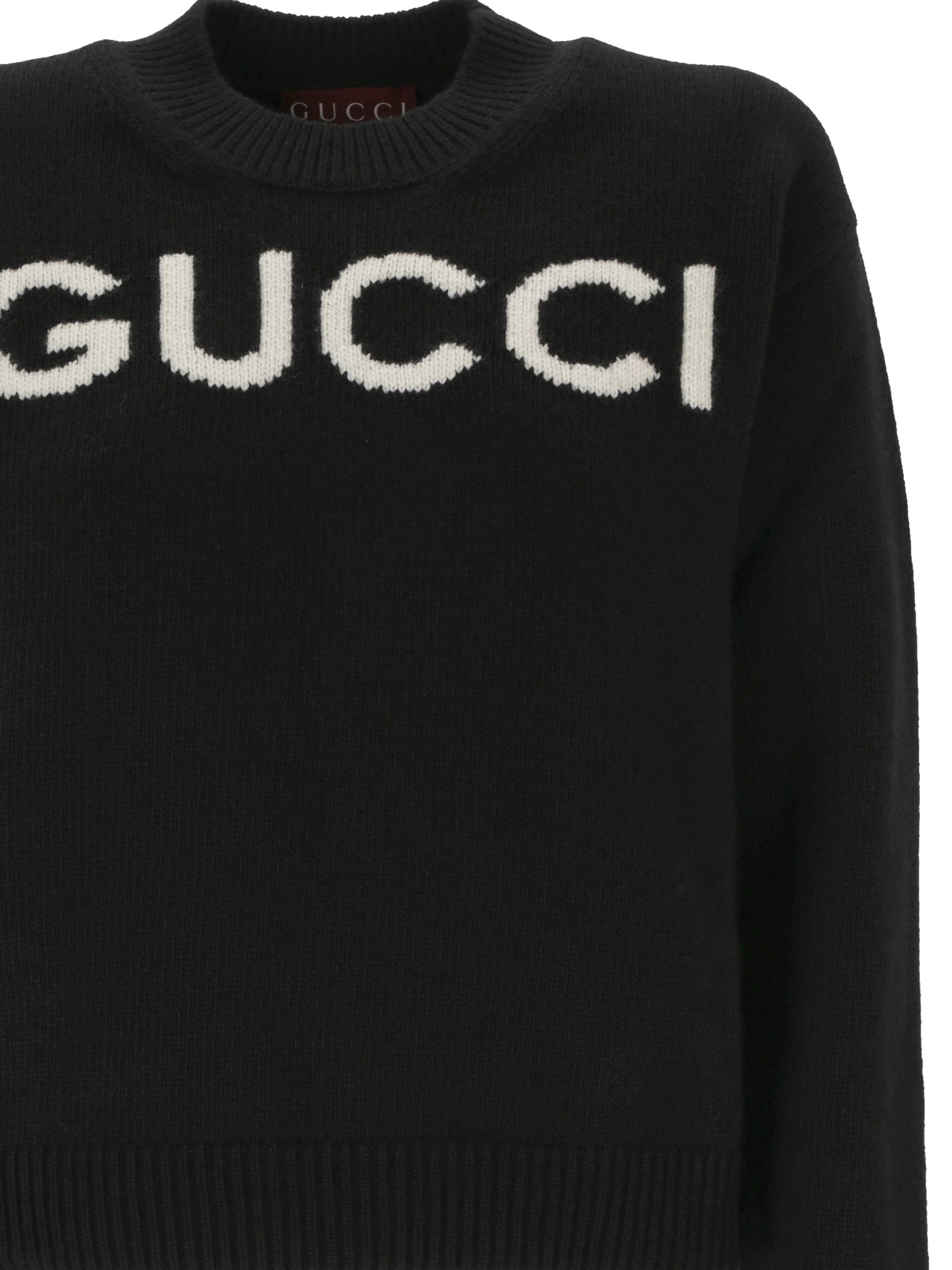 Gucci 770072 Woman Black/ivory Sweaters - Zuklat