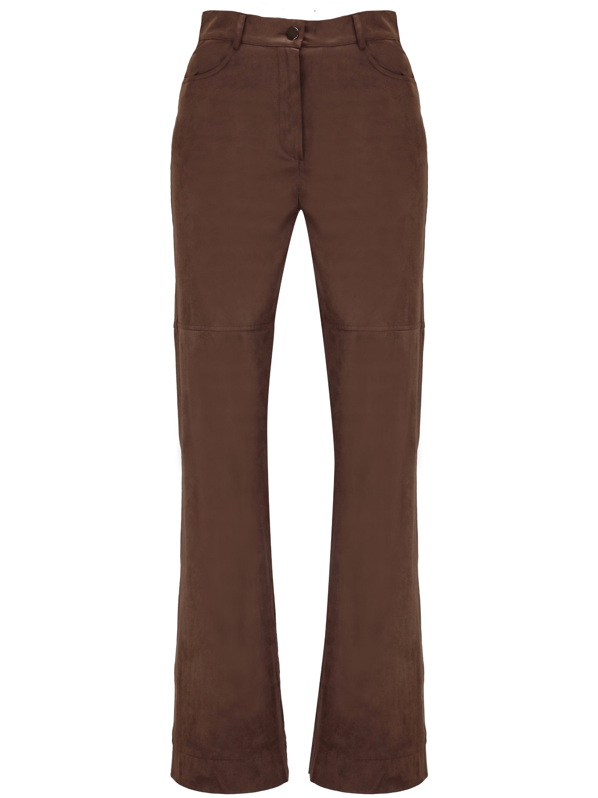 D.EXTERIOR 59763 Woman Camoscio Trousers - Zuklat