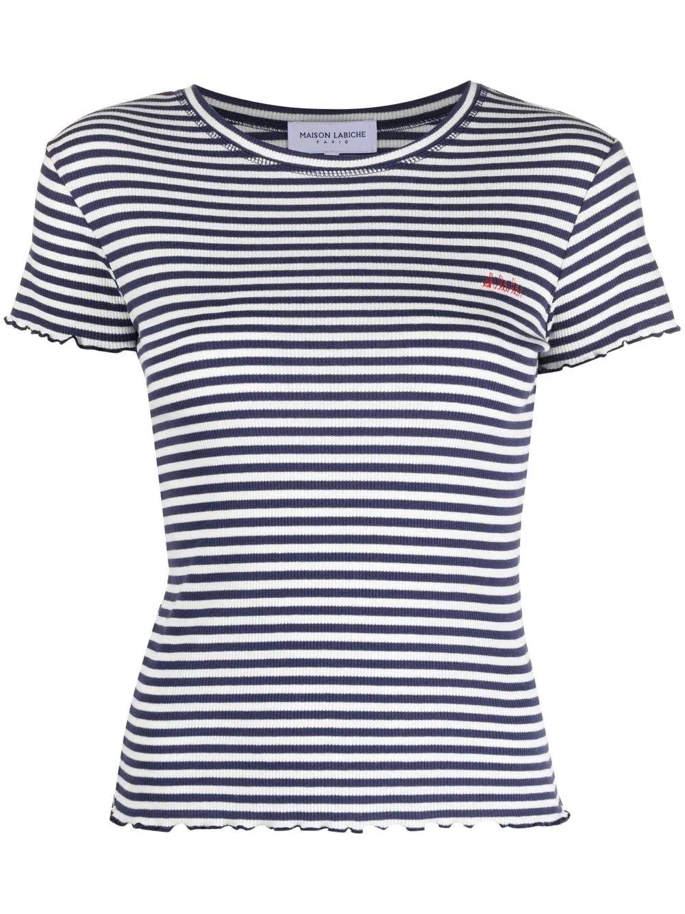 MAISON LABICHE NWFOLIESOHLALA Woman OFF WHITE NAVY T-shirts and Polos - Zuklat