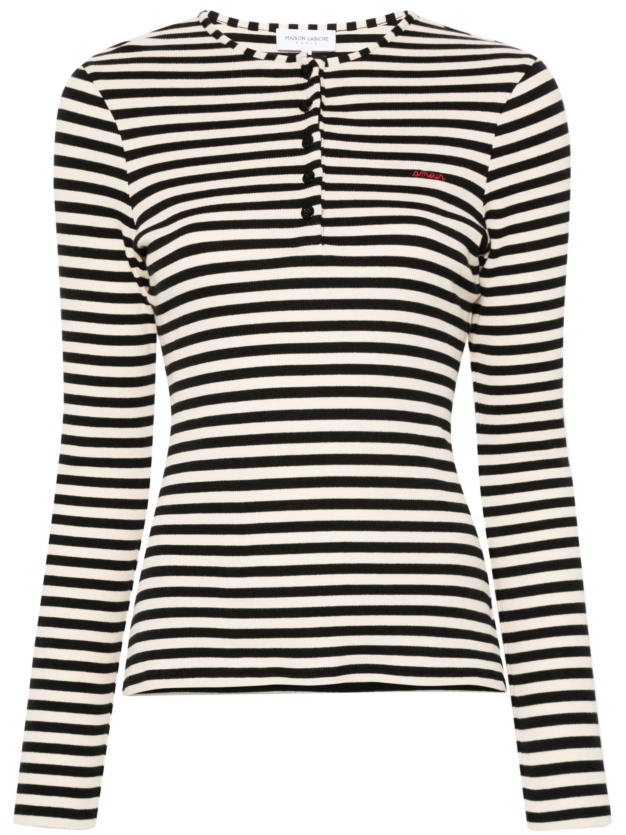 MAISON LABICHE RWMARETAMOUR Woman SANDSTONE BLACK T-shirts and Polos - Zuklat