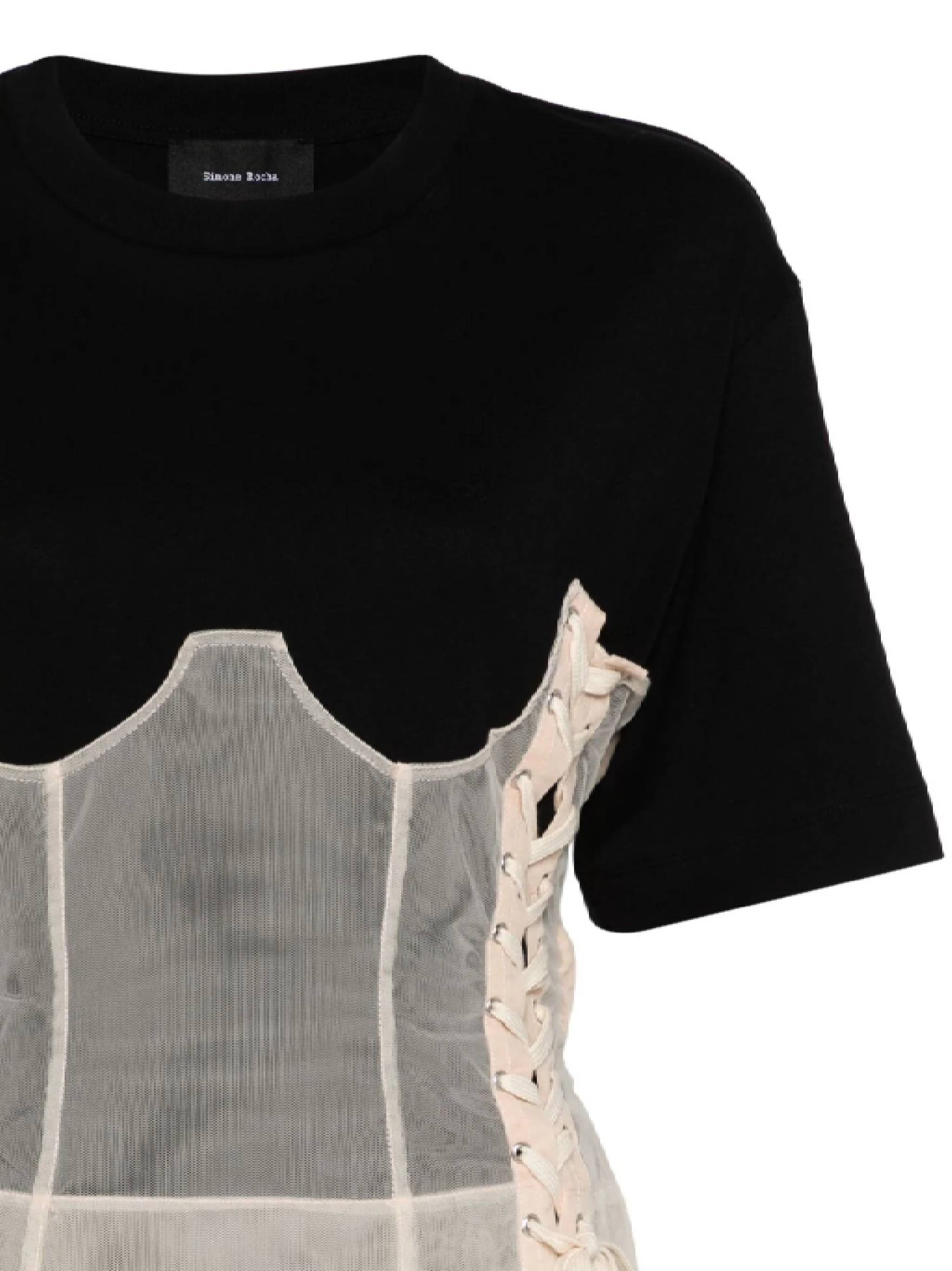 Simone Rocha 5282 Woman Black T-shirts and Polos - Zuklat