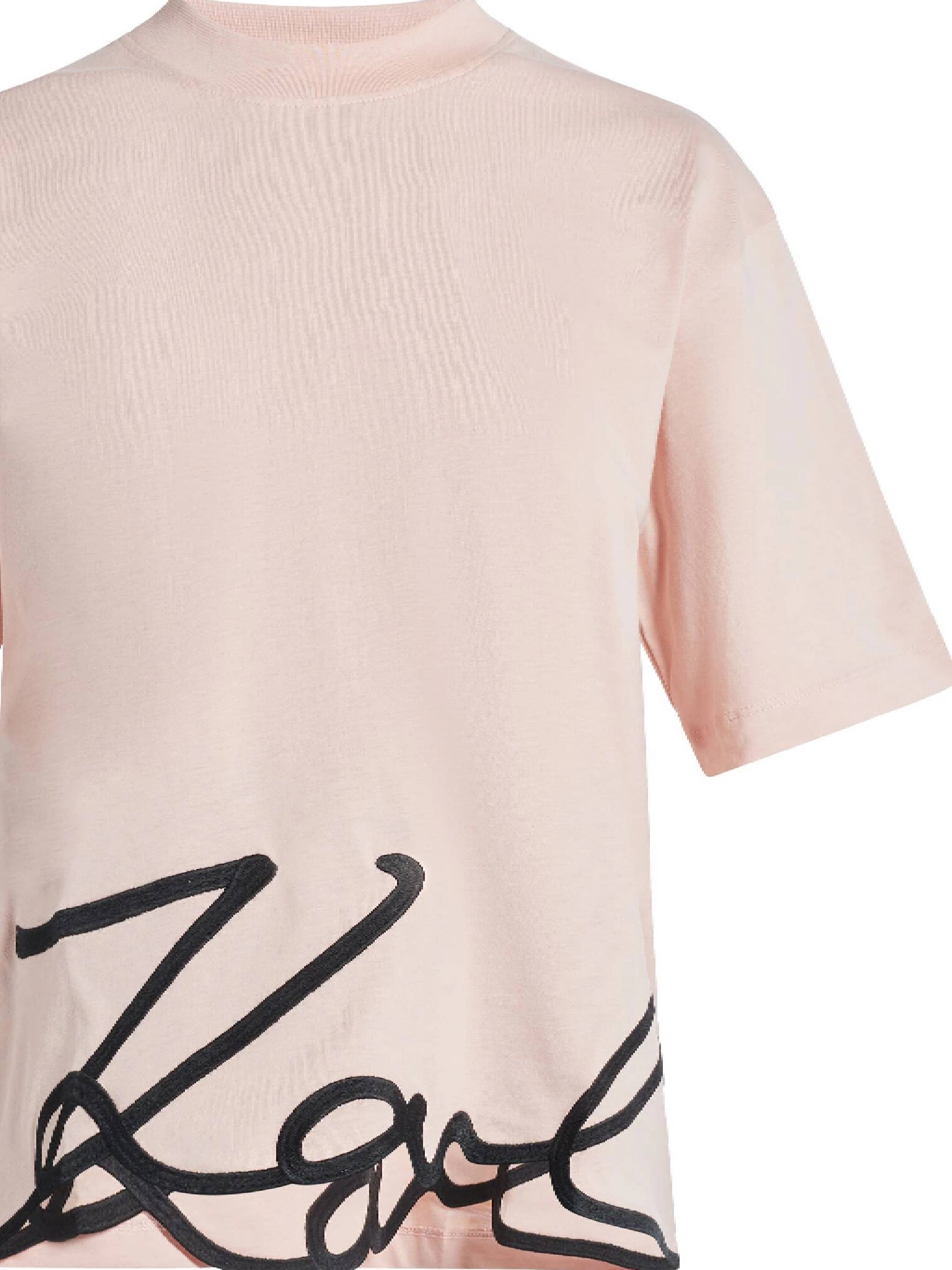 Karl Lagerfeld 226W1703GG Woman ROSE SMOKE T-shirts and Polos - Zuklat