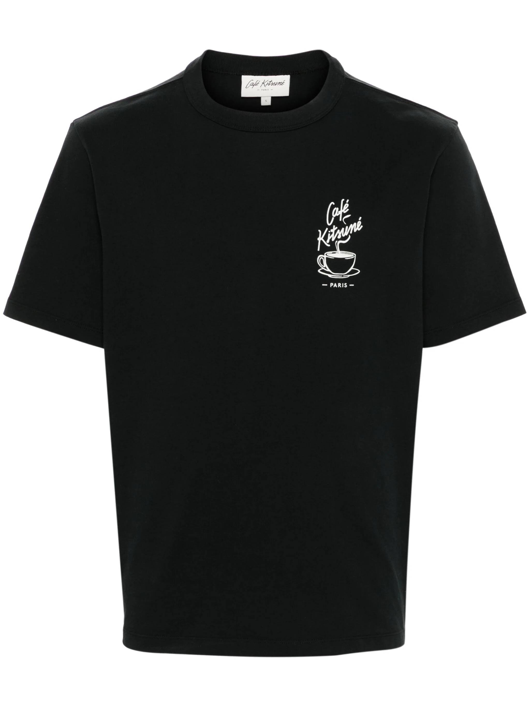 Cafè Kitsuné CKMU00102KJ7014 Unisex Black T-shirts and Polos - Zuklat