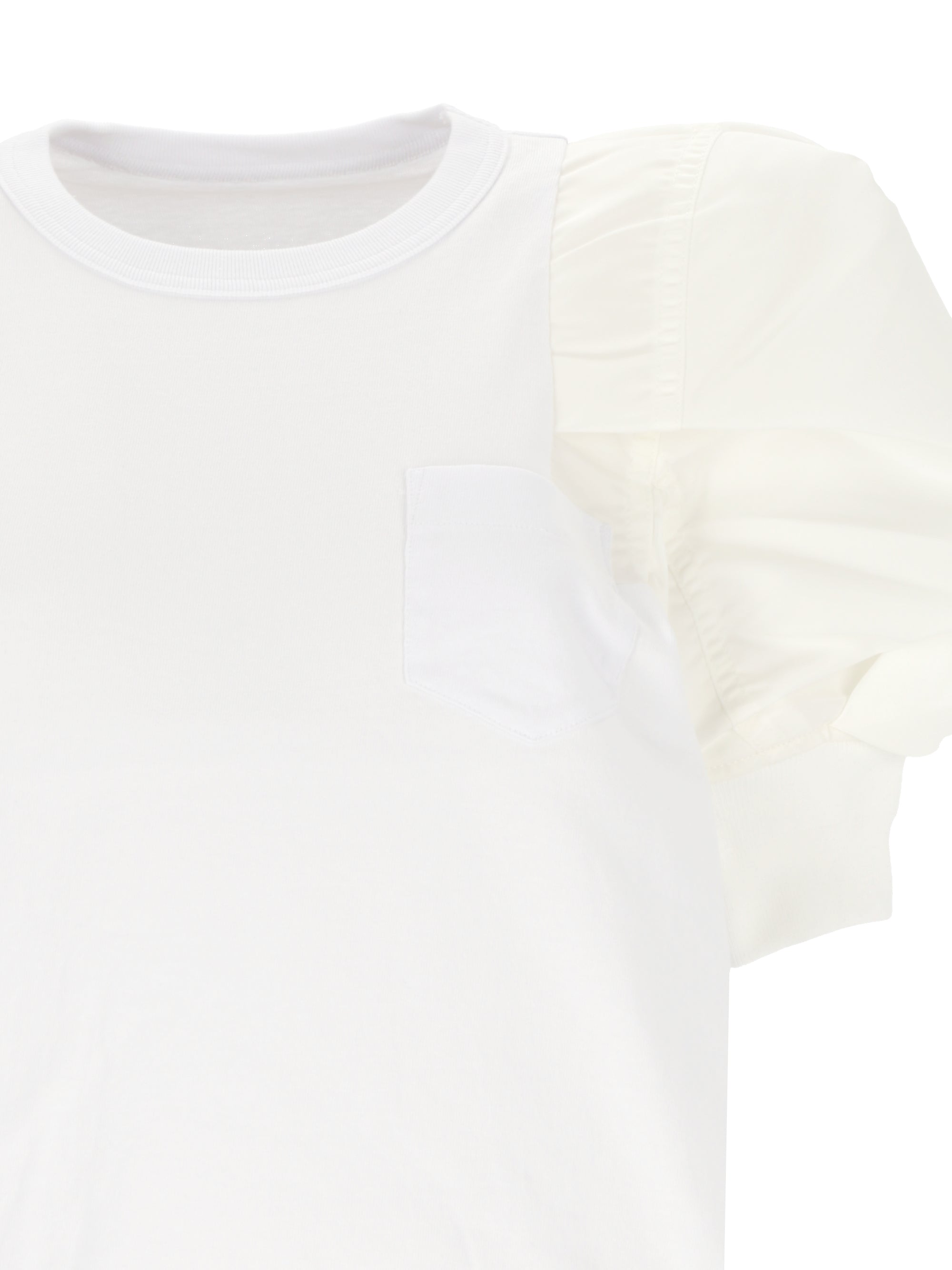 Sacai 24-07543 Woman White T-shirts and Polos - Zuklat