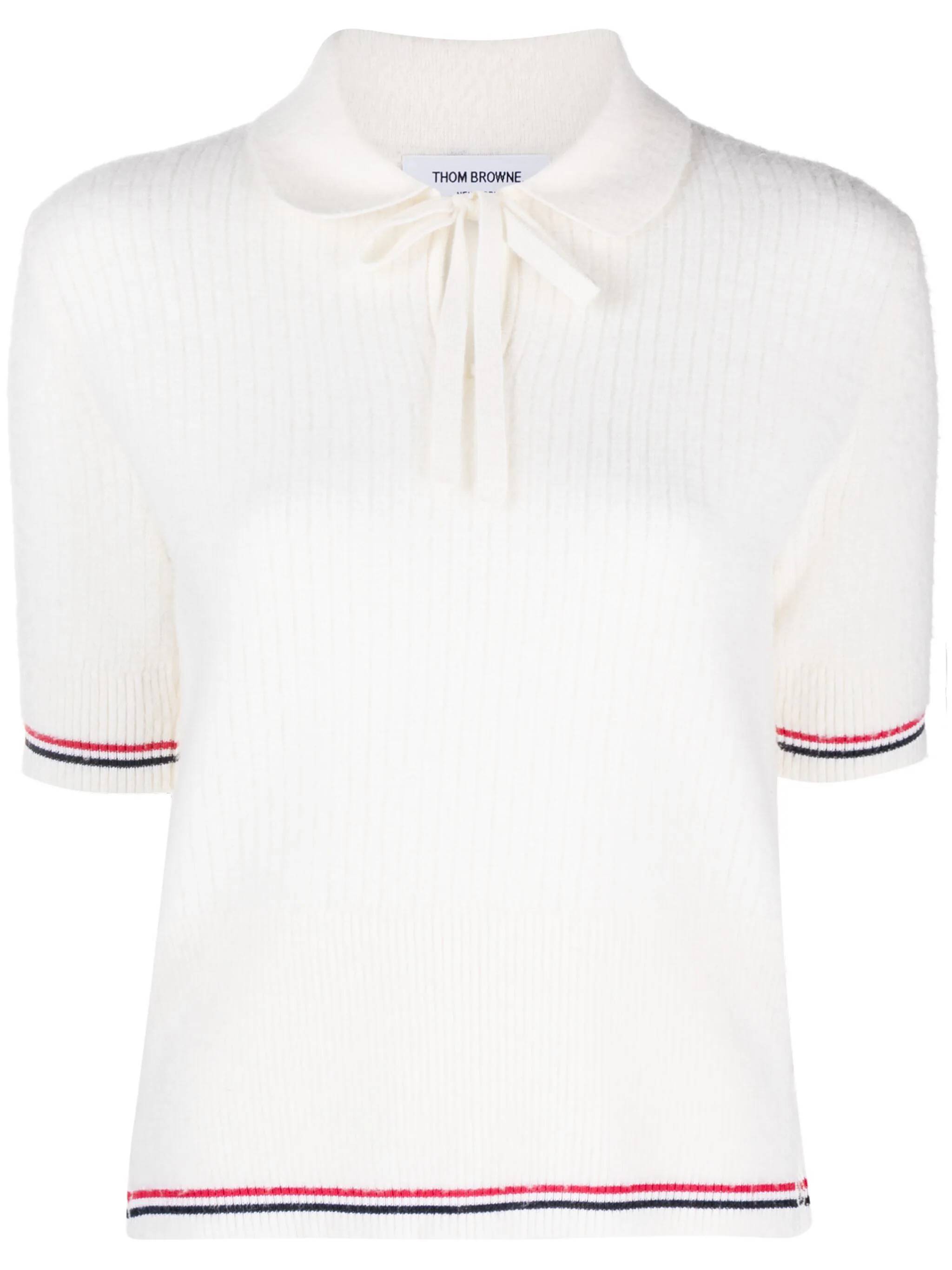 Thom Browne FKP110A Woman White T-shirts and Polos - Zuklat