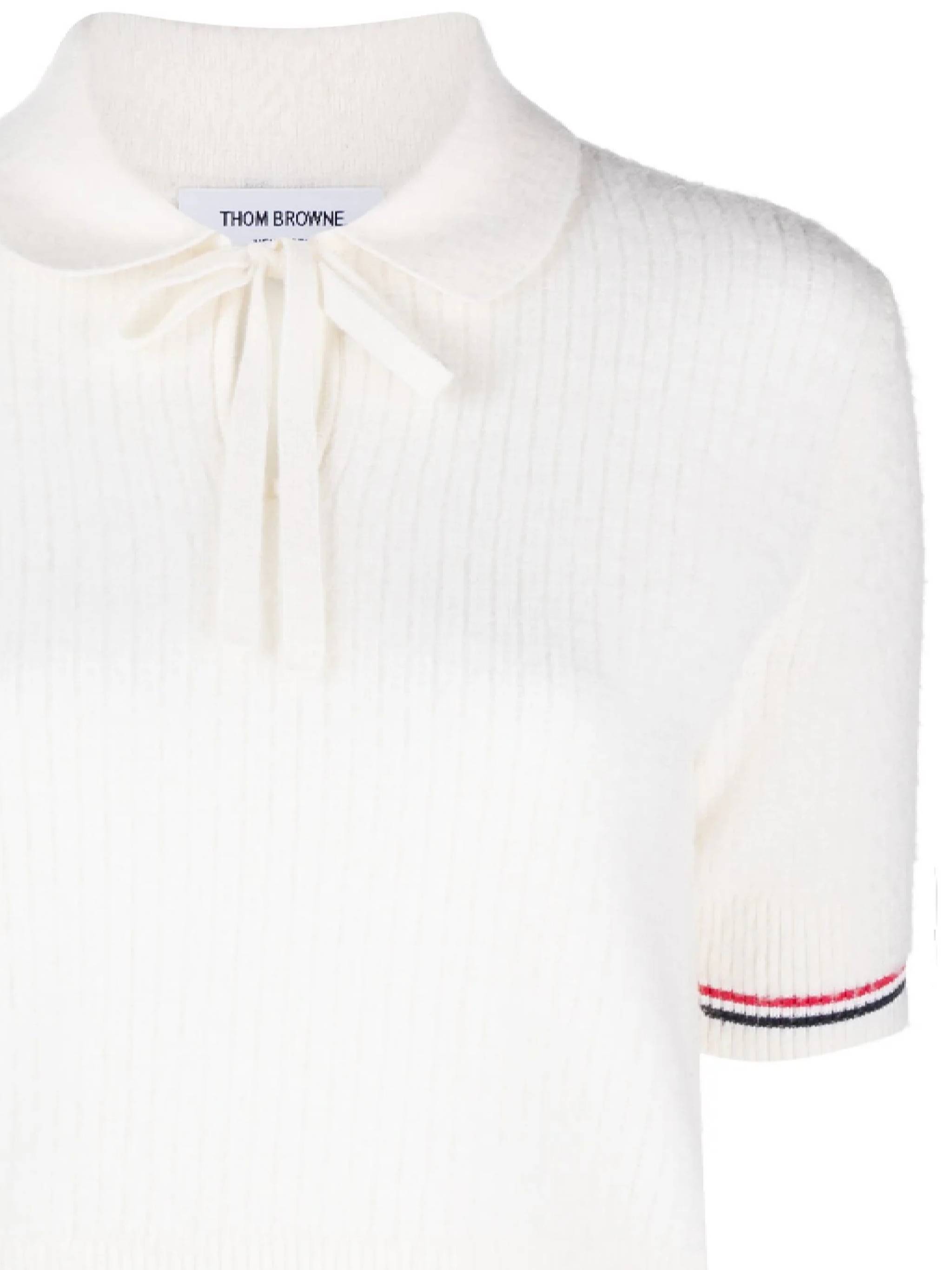 Thom Browne FKP110A Woman White T-shirts and Polos - Zuklat