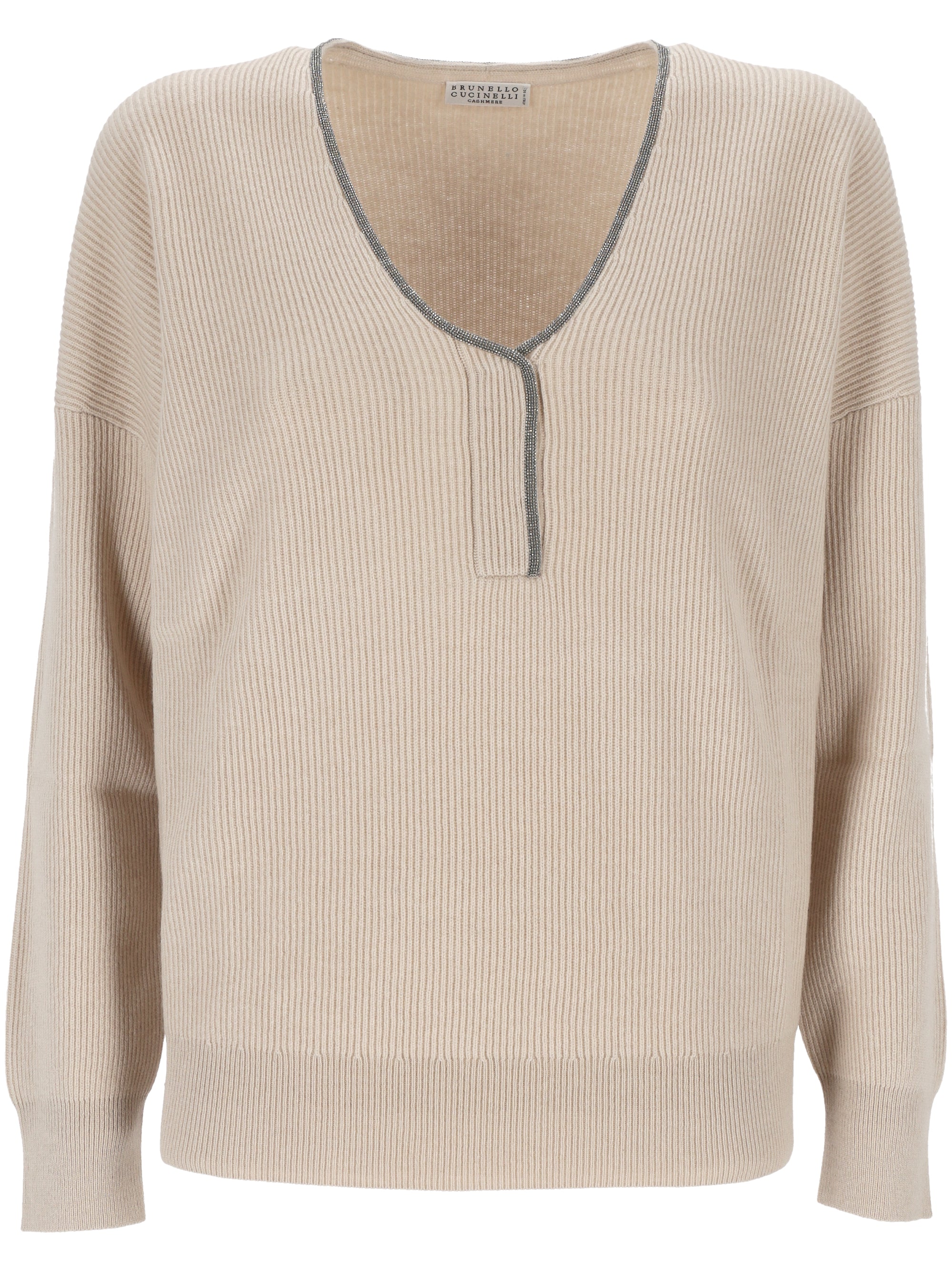 Brunello Cucinelli M12192112 Woman Beige Sweaters - Zuklat