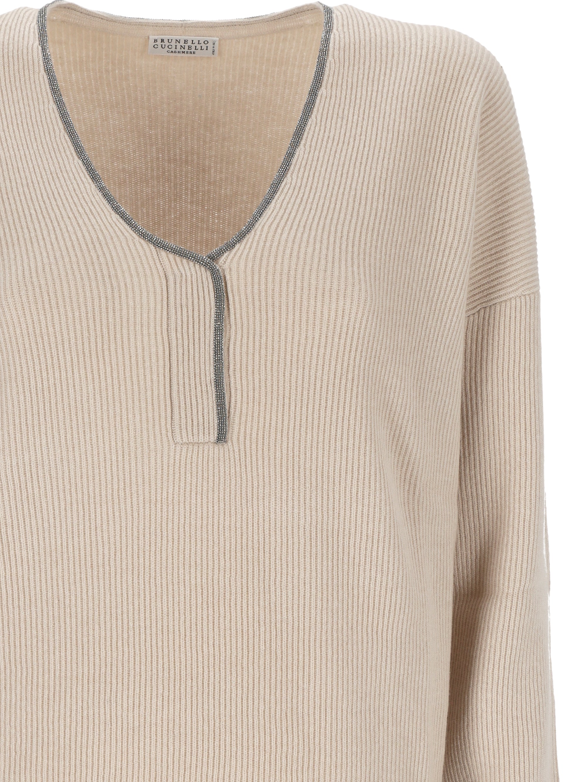 Brunello Cucinelli M12192112 Woman Beige Sweaters - Zuklat