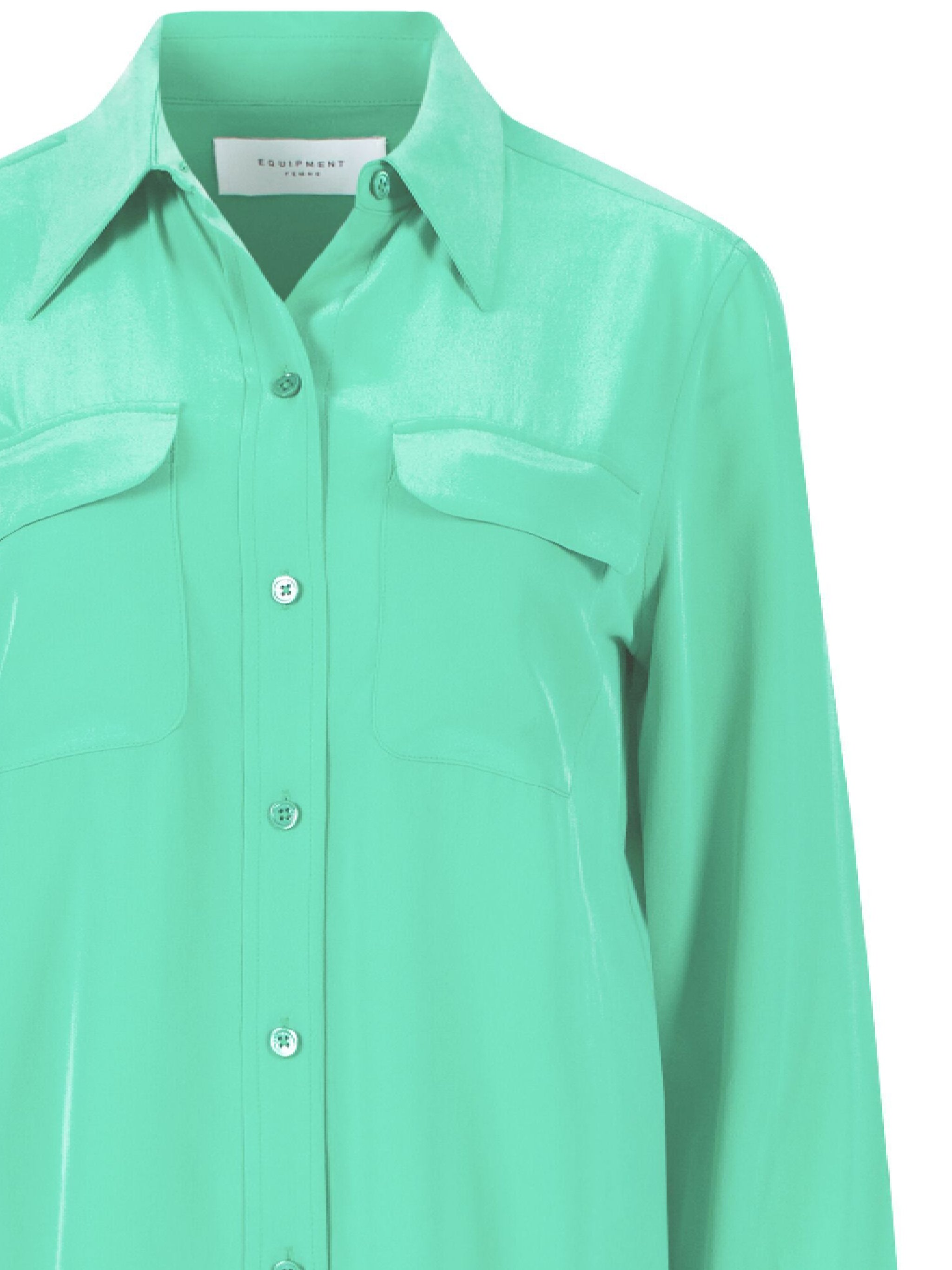 Equipment Q23E231 Woman Emerald Shirts - Zuklat