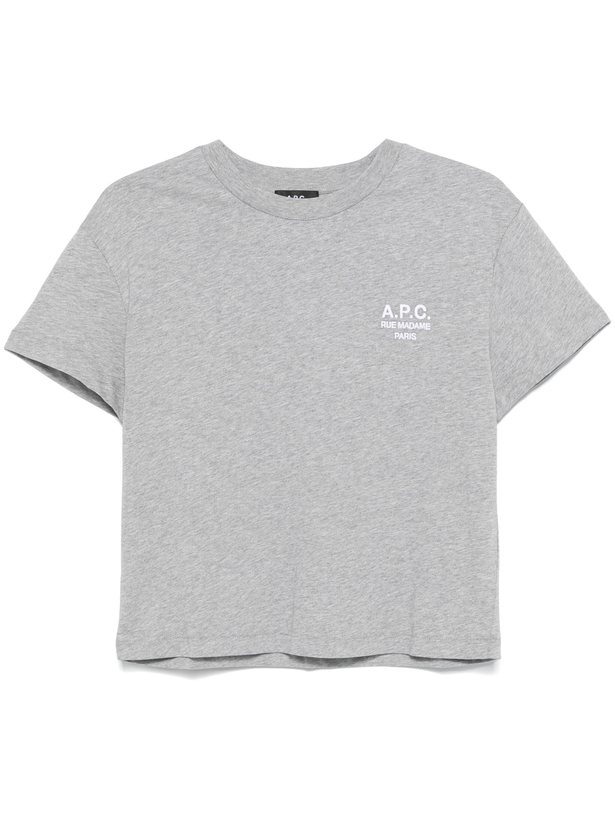 A.P.C. COHBMF26389 Woman GRIS CHINE/BLANC T-shirts and Polos - Zuklat