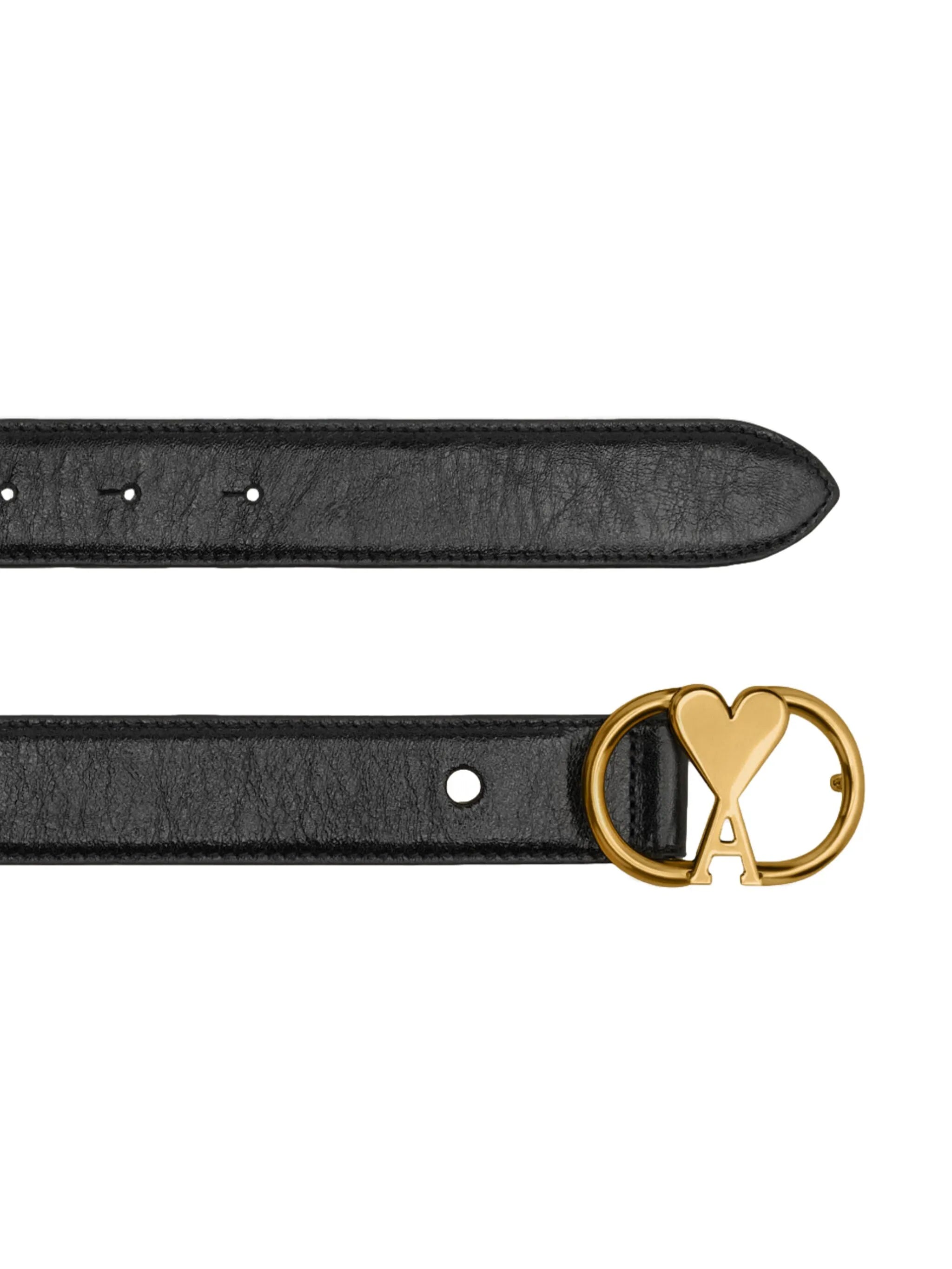 Ami UBL105.AL0051 Woman BLACK/VIBRATED BRASS Belts - Zuklat