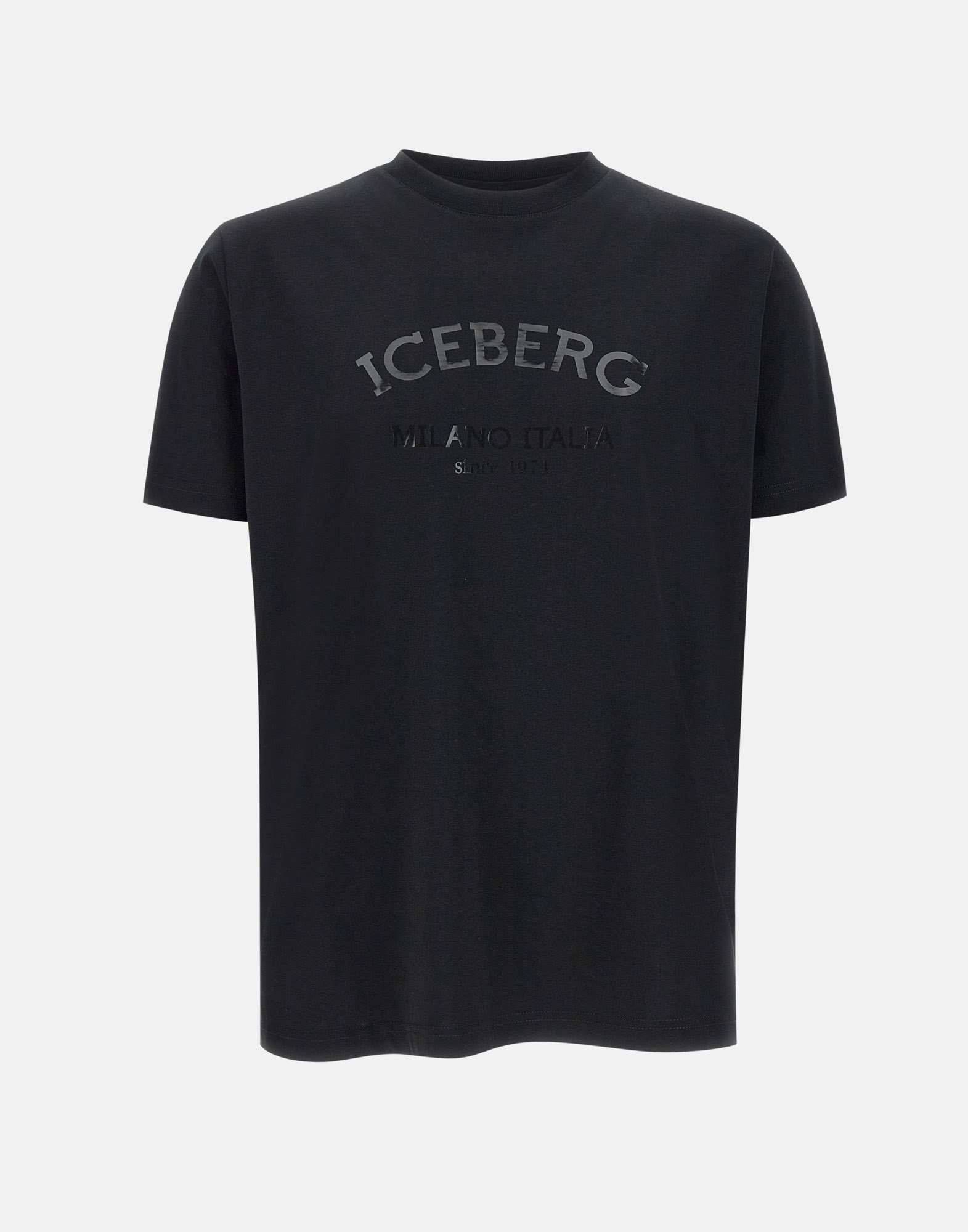 Iceberg F02N Man Black T-shirts and Polos - Zuklat