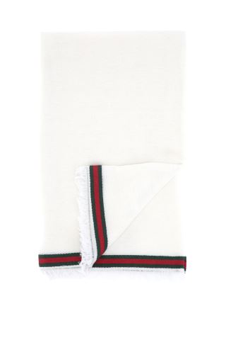 Gucci 795284 Man White/dark green Scarfs - Zuklat