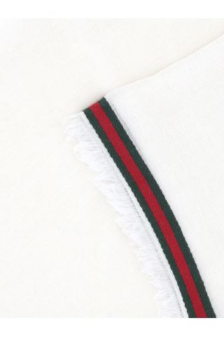 Gucci 795284 Man White/dark green Scarfs - Zuklat