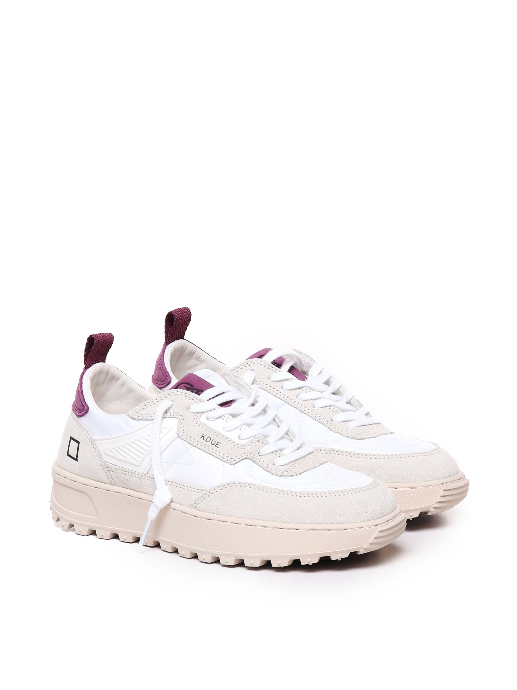 D.A.T.E. W411 Woman WHITE-PURPLE Sneakers - Zuklat