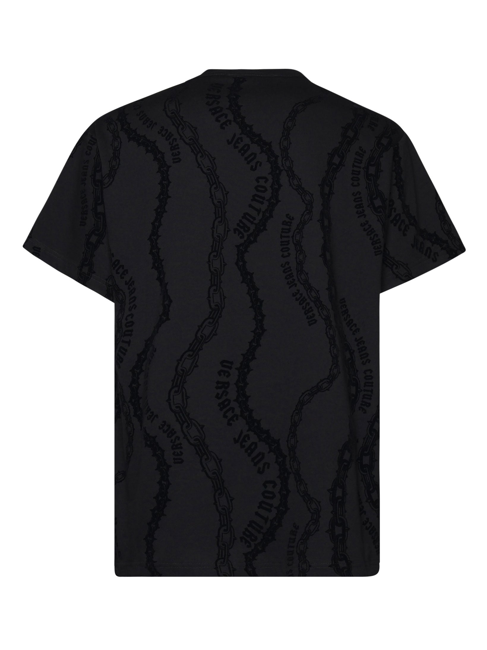 VERSACE JEANS COUTURE 77GAH6R0 Man Black T-shirts and Polos - Zuklat