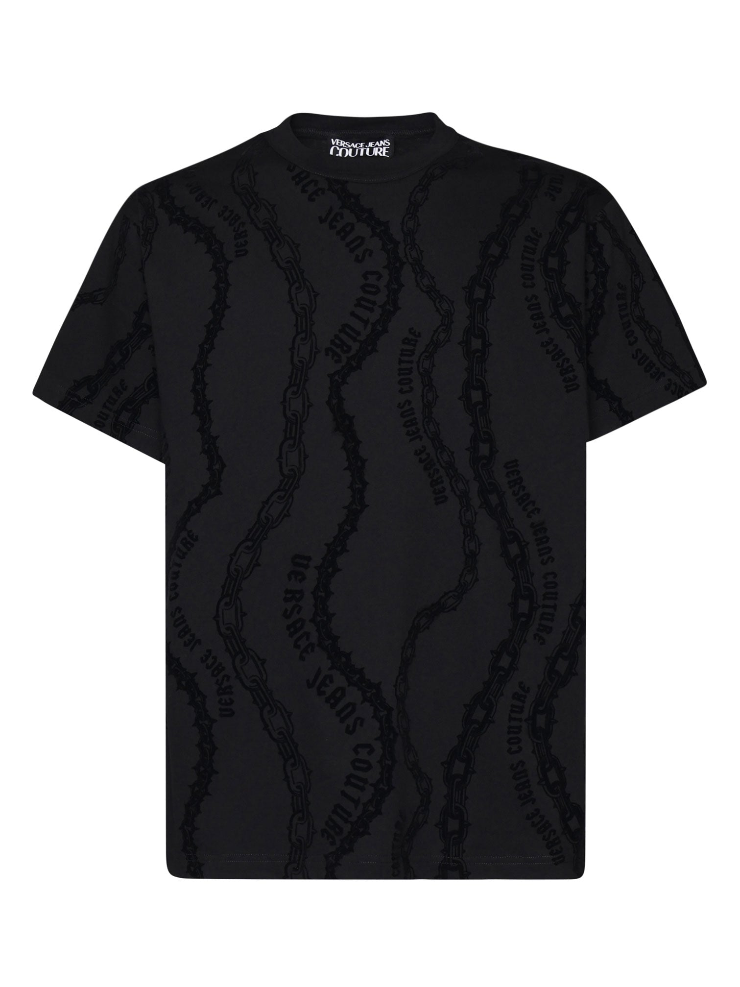 VERSACE JEANS COUTURE 77GAH6R0 Man Black T-shirts and Polos - Zuklat