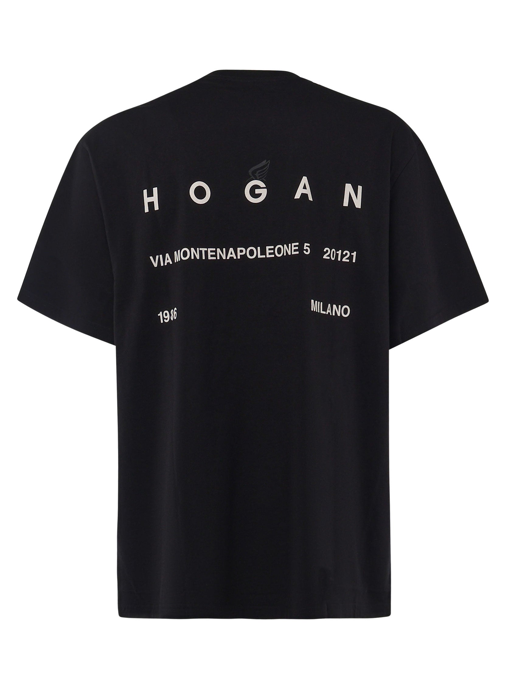 Hogan KQUB3492020WNR Man Black T-shirts and Polos - Zuklat