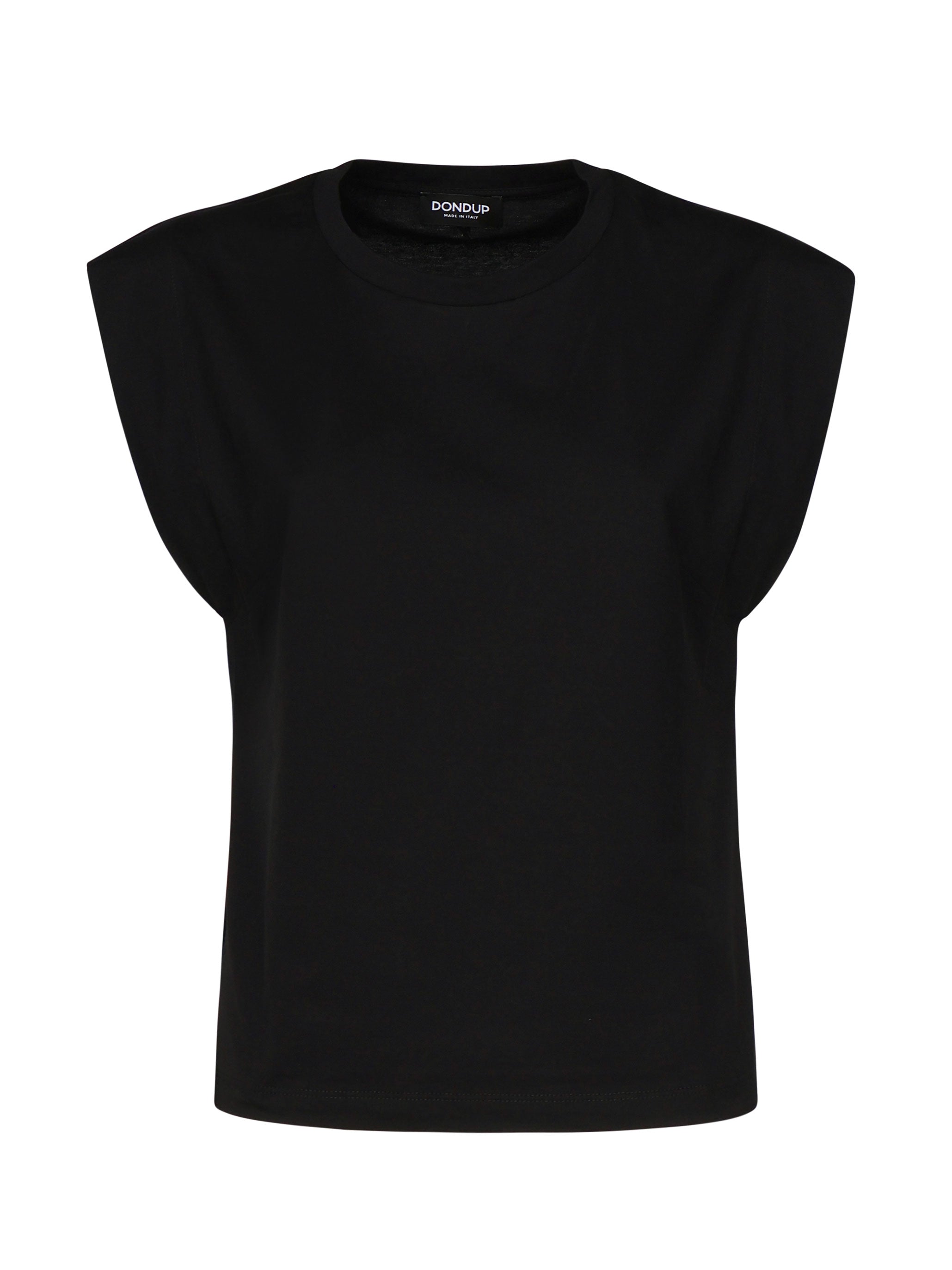 Dondup DS018 Woman Black T-shirts and Polos - Zuklat